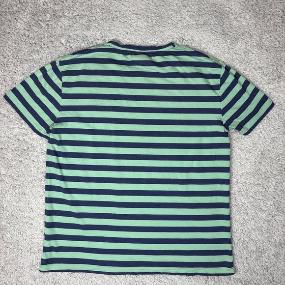 Polo Ralph Lauren Shirt Mens Medium Stripe Orange Pony Crewneck Preppy Classic - Picture 3 of 4